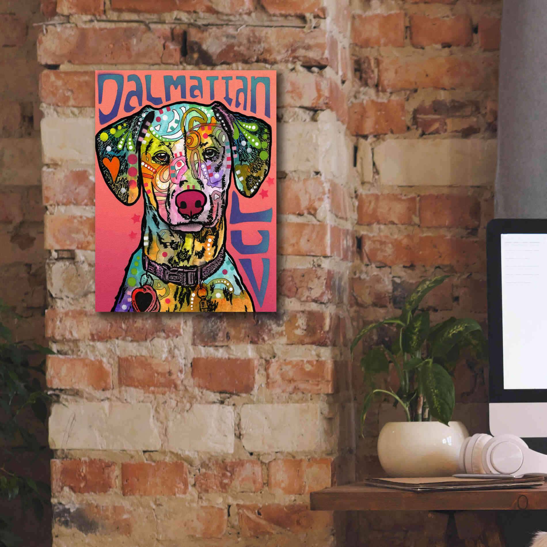 'Dalmatian Luv' by Dean Russo, Giclee Canvas Wall Art,12x16