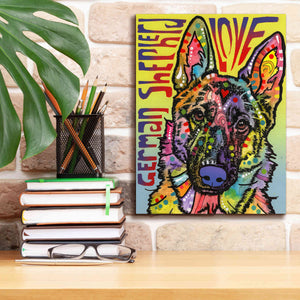 'German Shepherd Luv' by Dean Russo, Giclee Canvas Wall Art,12x16
