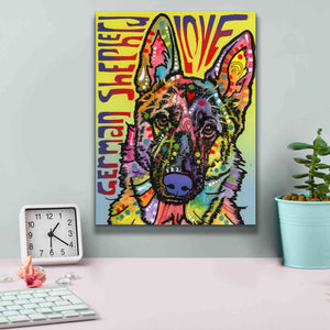 'German Shepherd Luv' by Dean Russo, Giclee Canvas Wall Art,12x16