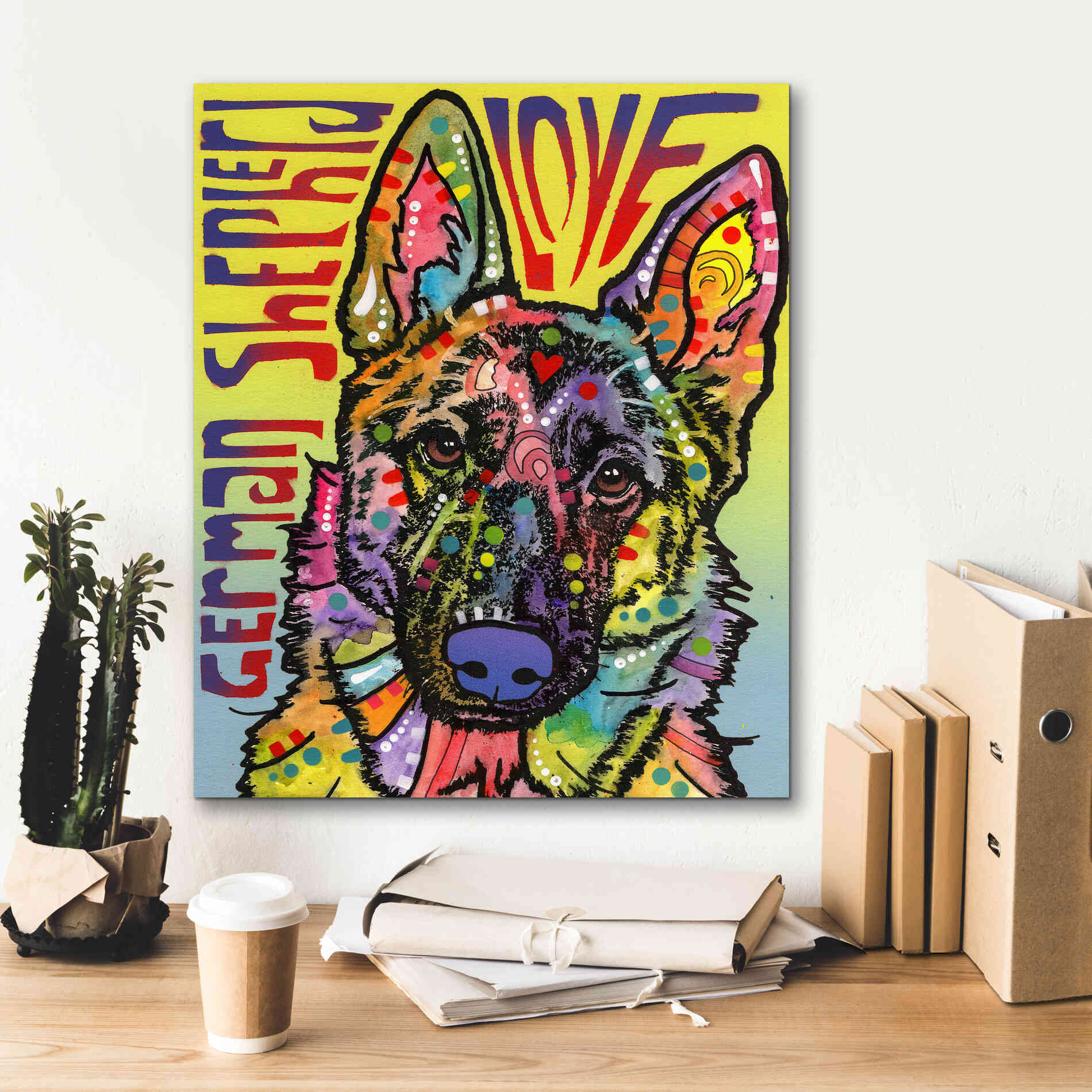 'German Shepherd Luv' by Dean Russo, Giclee Canvas Wall Art,20x24
