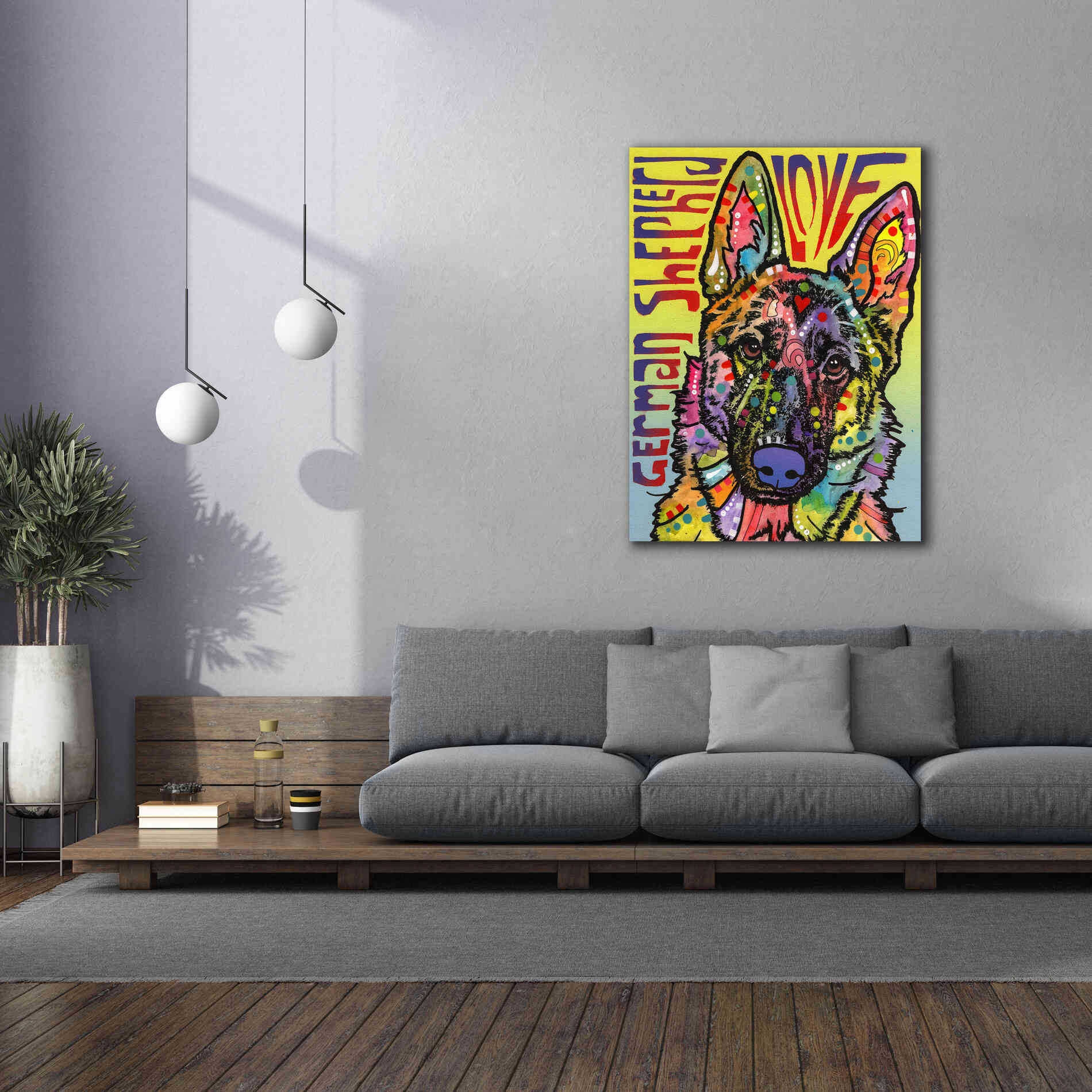 'German Shepherd Luv' by Dean Russo, Giclee Canvas Wall Art,40x54