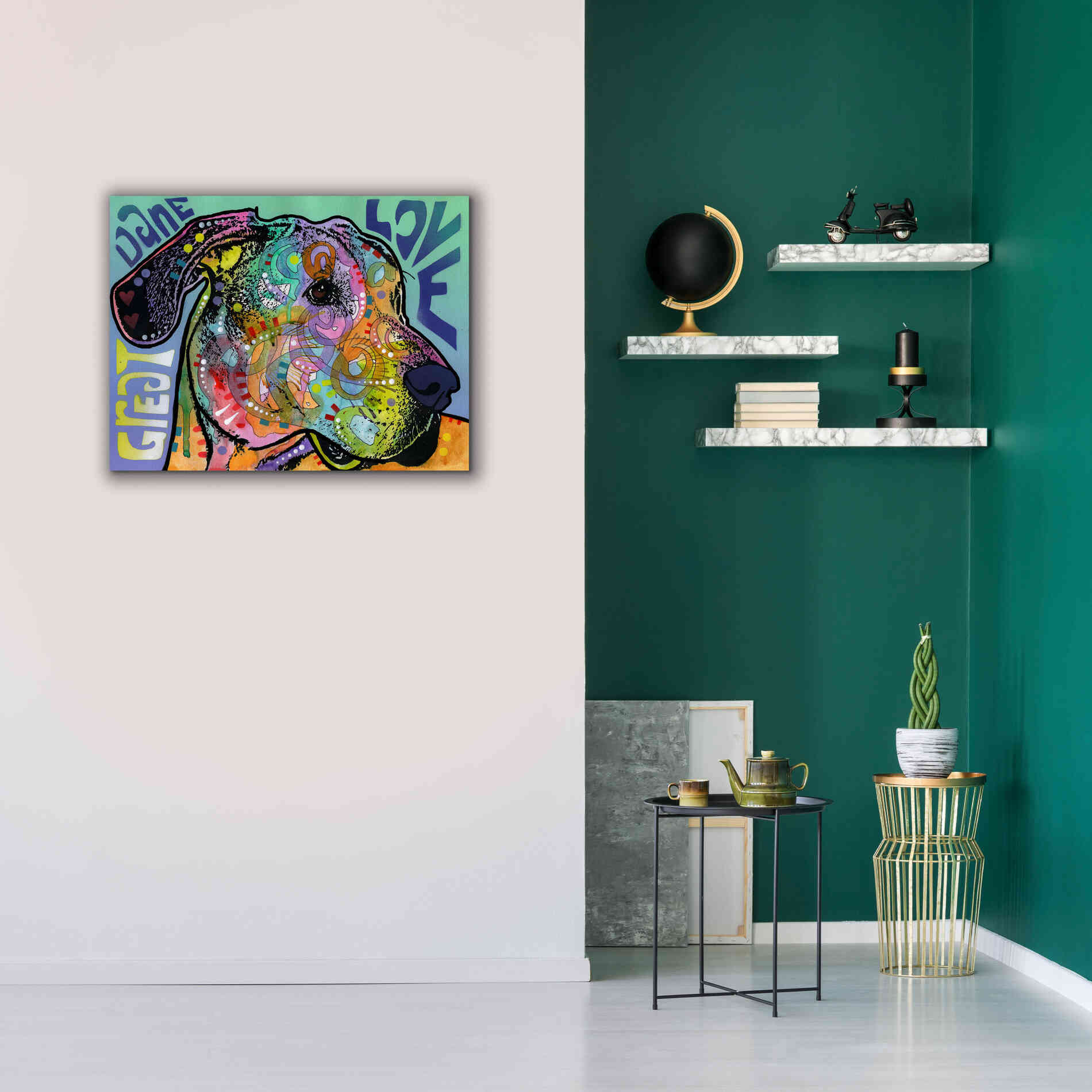 'Great Dane Luv' by Dean Russo, Giclee Canvas Wall Art,34x26