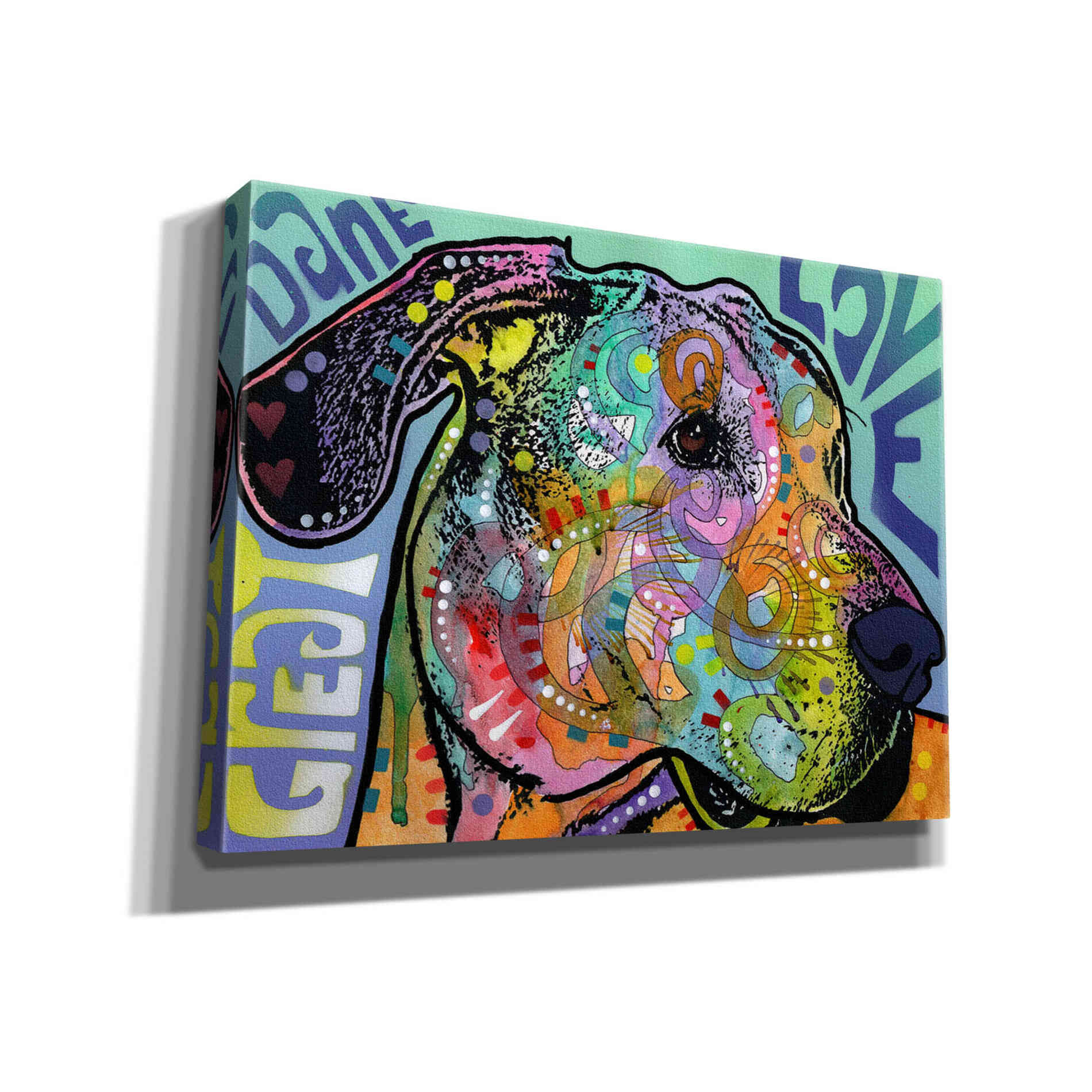'Great Dane Luv' by Dean Russo, Giclee Canvas Wall Art
