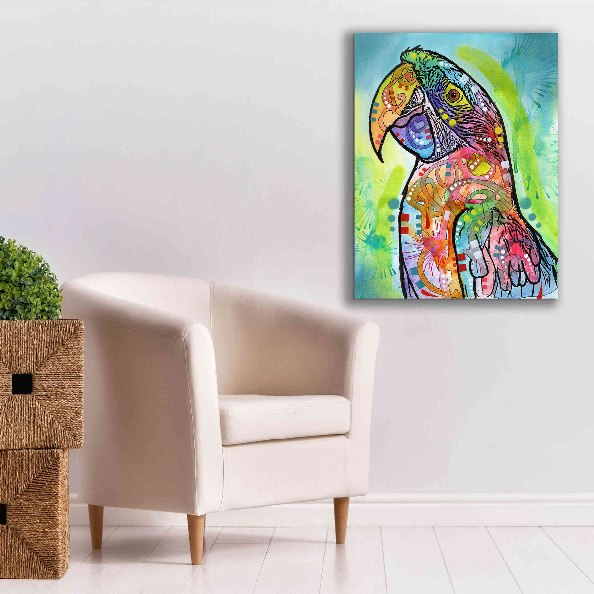 'Macaw' by Dean Russo, Giclee Canvas Wall Art,26x34