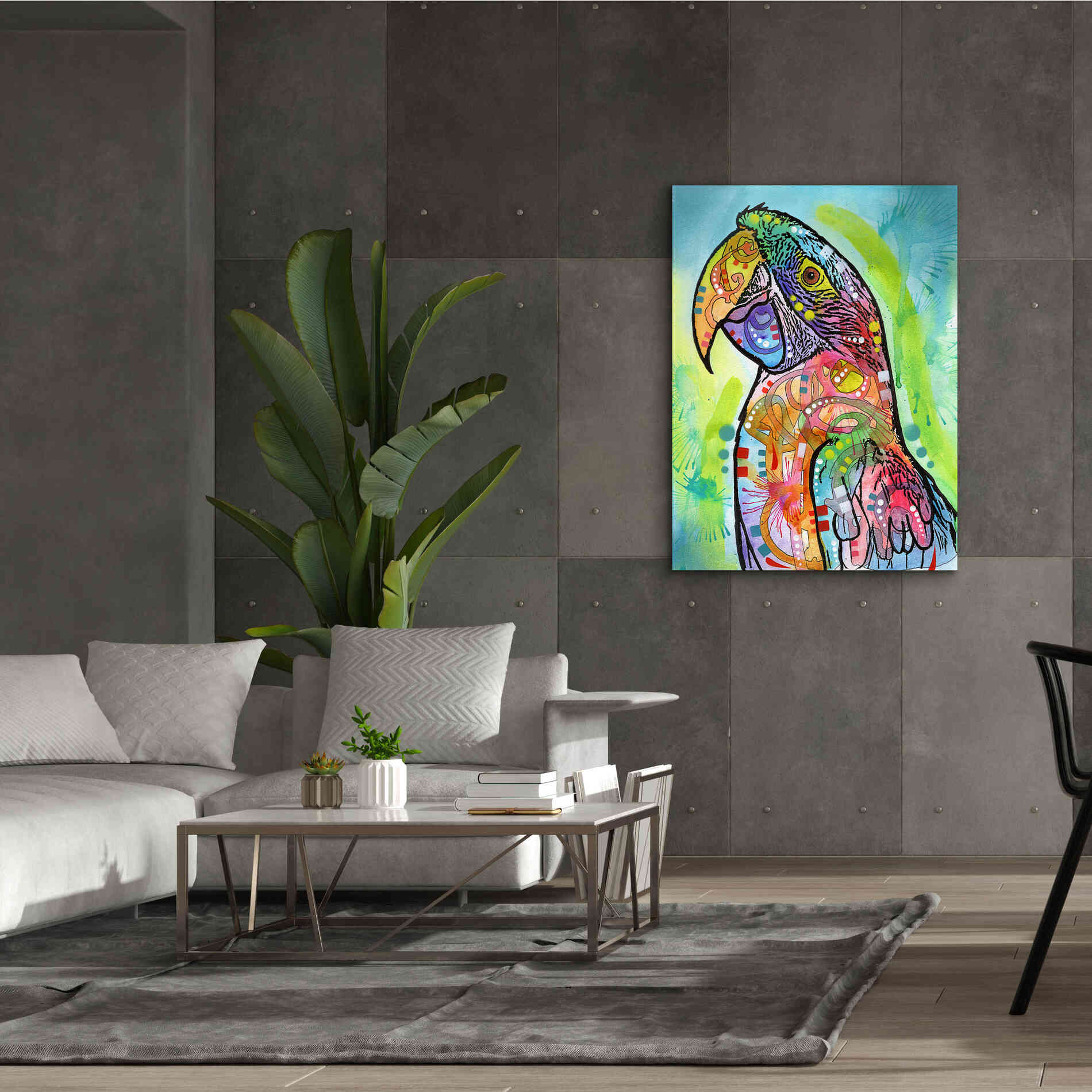 'Macaw' by Dean Russo, Giclee Canvas Wall Art,40x54