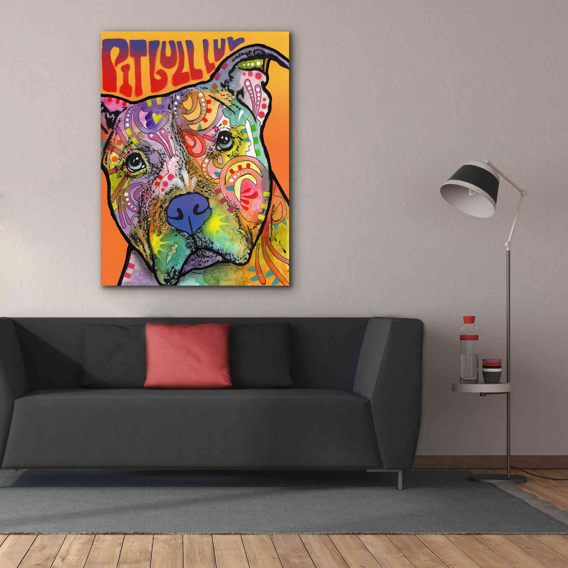 'Pit Bull Luv' by Dean Russo, Giclee Canvas Wall Art,40x54