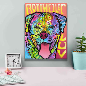 'Rottweiler Luv' by Dean Russo, Giclee Canvas Wall Art,12x16