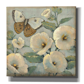 'Butterfly & Hollyhocks II' by Tim O'Toole, Canvas Wall Art