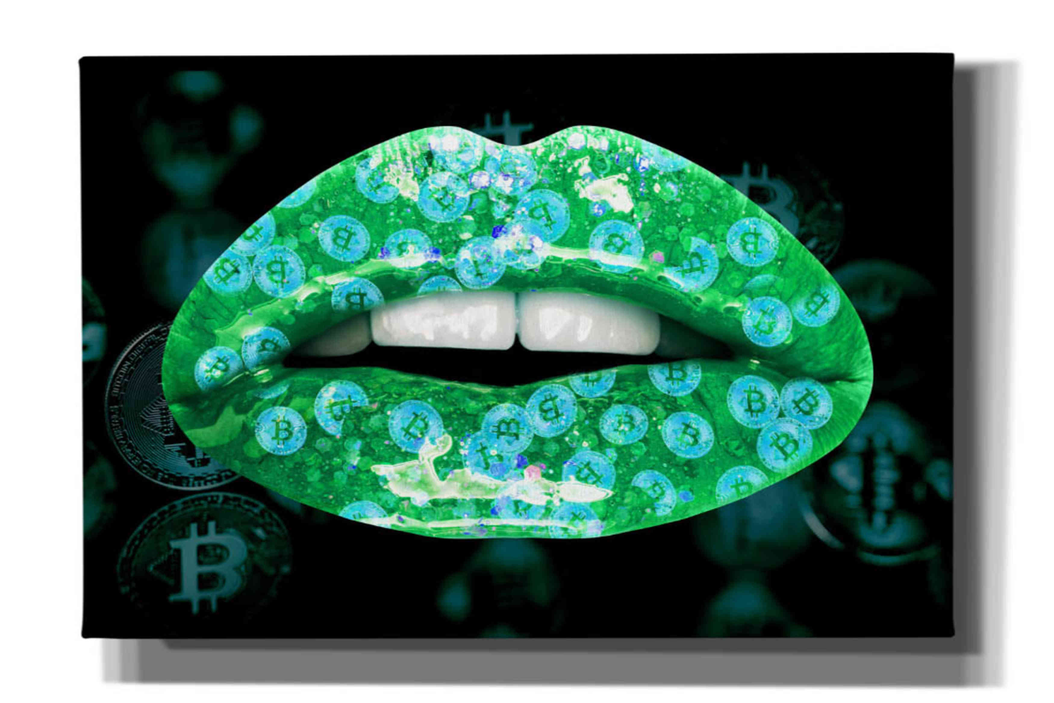 'Bitcoin Milkshake Turquoise' by Canvas Wall Art