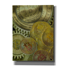 'Grunge Bitcoin Three' by Steve Hunziker, Canvas Wall Art