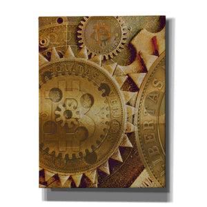 'Grunge Bitcoin Five' by Steve Hunziker, Canvas Wall Art