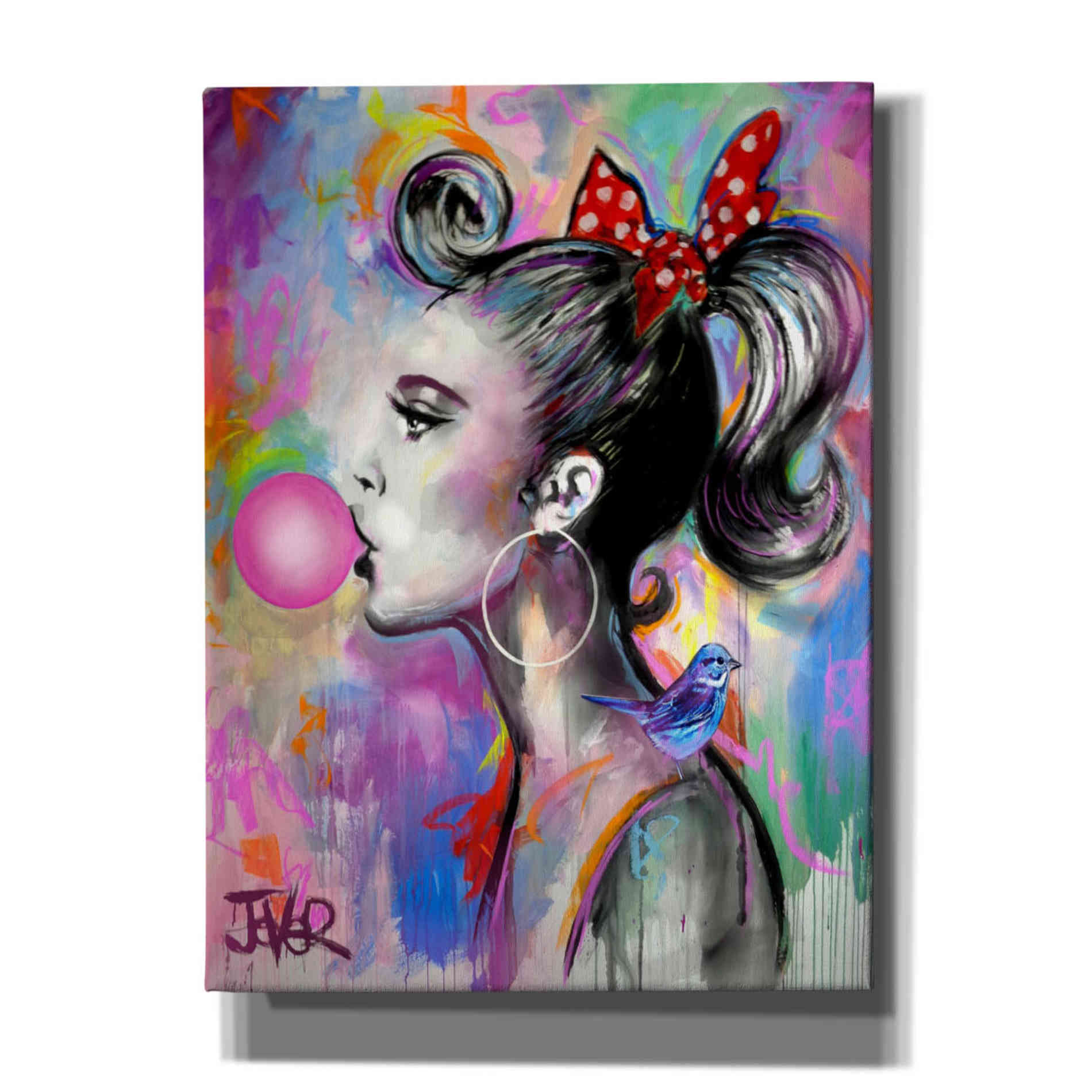 'Bubble Girl' by Loui Jover, Canvas Wall Art