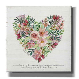 'Love Never Fails Flower Heart' by Cindy Jacobs, Canvas Wall Art