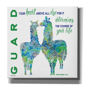 'Guard Your Heart Llamas' by Cindy Jacobs, Canvas Wall Art