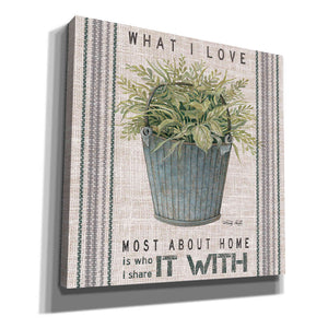 'Galvanized Bucket What I Love' by Cindy Jacobs, Canvas Wall Art