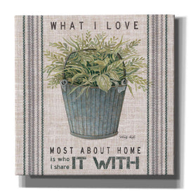 'Galvanized Bucket What I Love' by Cindy Jacobs, Canvas Wall Art