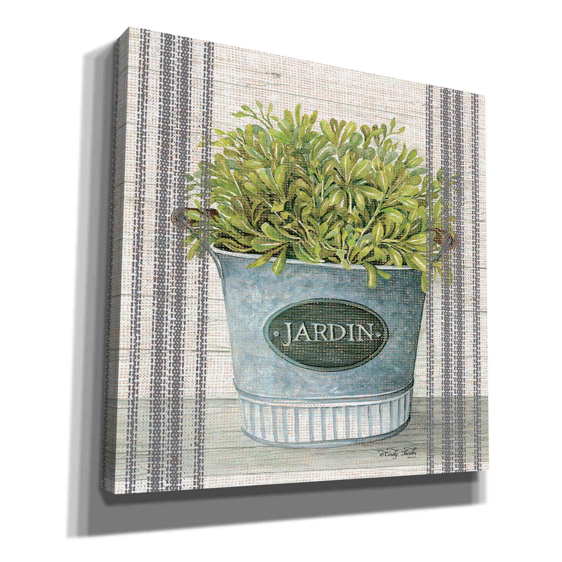 'Galvanized Jardin' by Cindy Jacobs, Canvas Wall Art