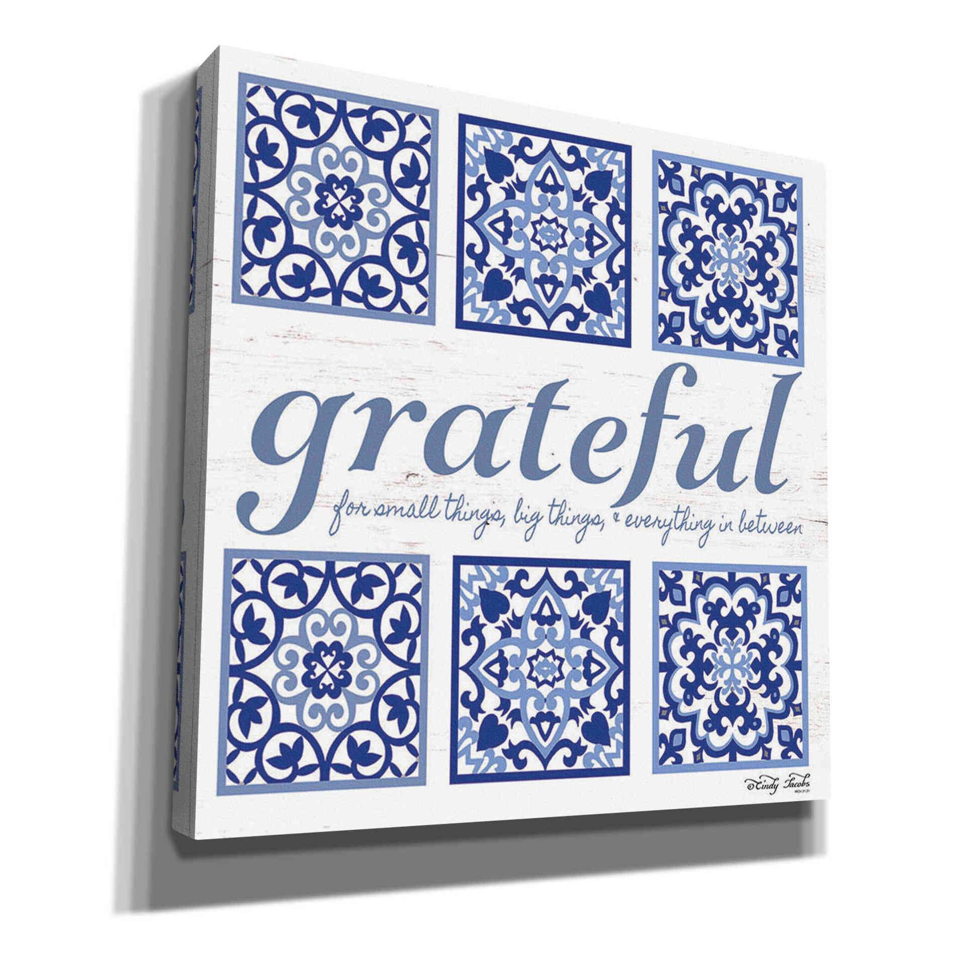 'Grateful Tile' by Cindy Jacobs, Canvas Wall Art