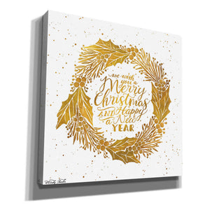 'Christmas and New Year Gold Wreath' by Cindy Jacobs, Canvas Wall Art