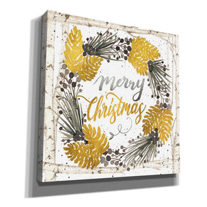 'Merry Christmas Birch Wreath' by Cindy Jacobs, Canvas Wall Art