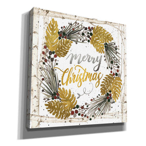 'Merry Christmas Birch Wreath with Berries' by Cindy Jacobs, Canvas Wall Art