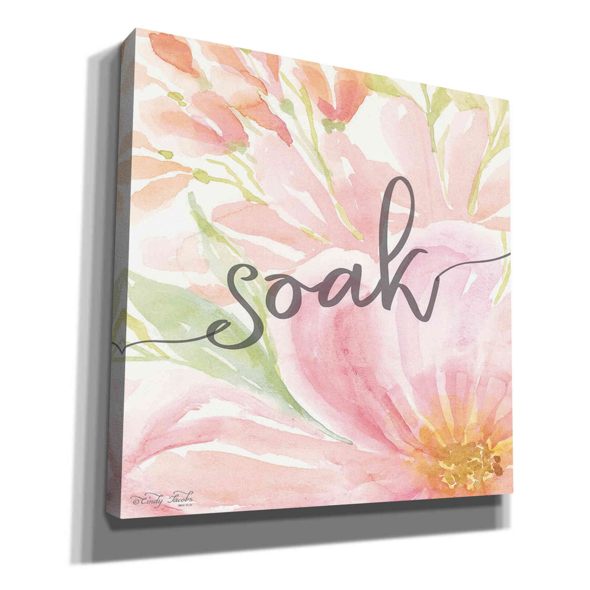 'Floral Soak' by Cindy Jacobs, Canvas Wall Art