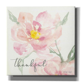 'Floral Thankful' by Cindy Jacobs, Canvas Wall Art