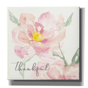 'Floral Thankful' by Cindy Jacobs, Canvas Wall Art