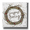 'Seasons Greetings Wreath II' by Cindy Jacobs, Canvas Wall Art