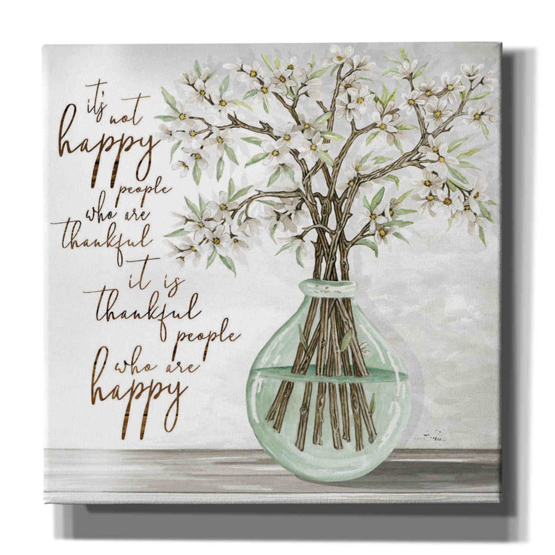 'Thankful People Flower Vase' by Cindy Jacobs, Canvas Wall Art