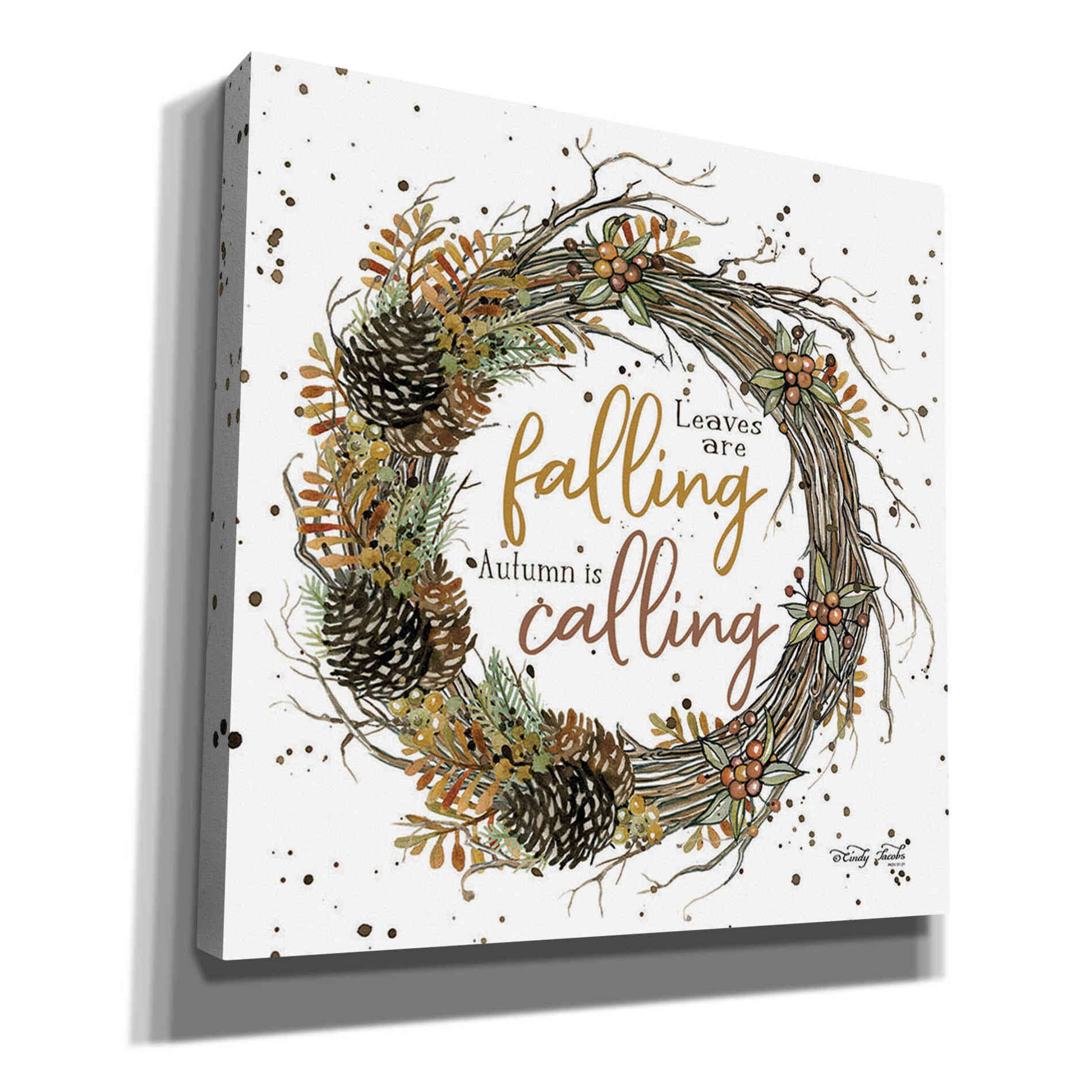 'Autumn in Calling Wreath' by Cindy Jacobs, Canvas Wall Art