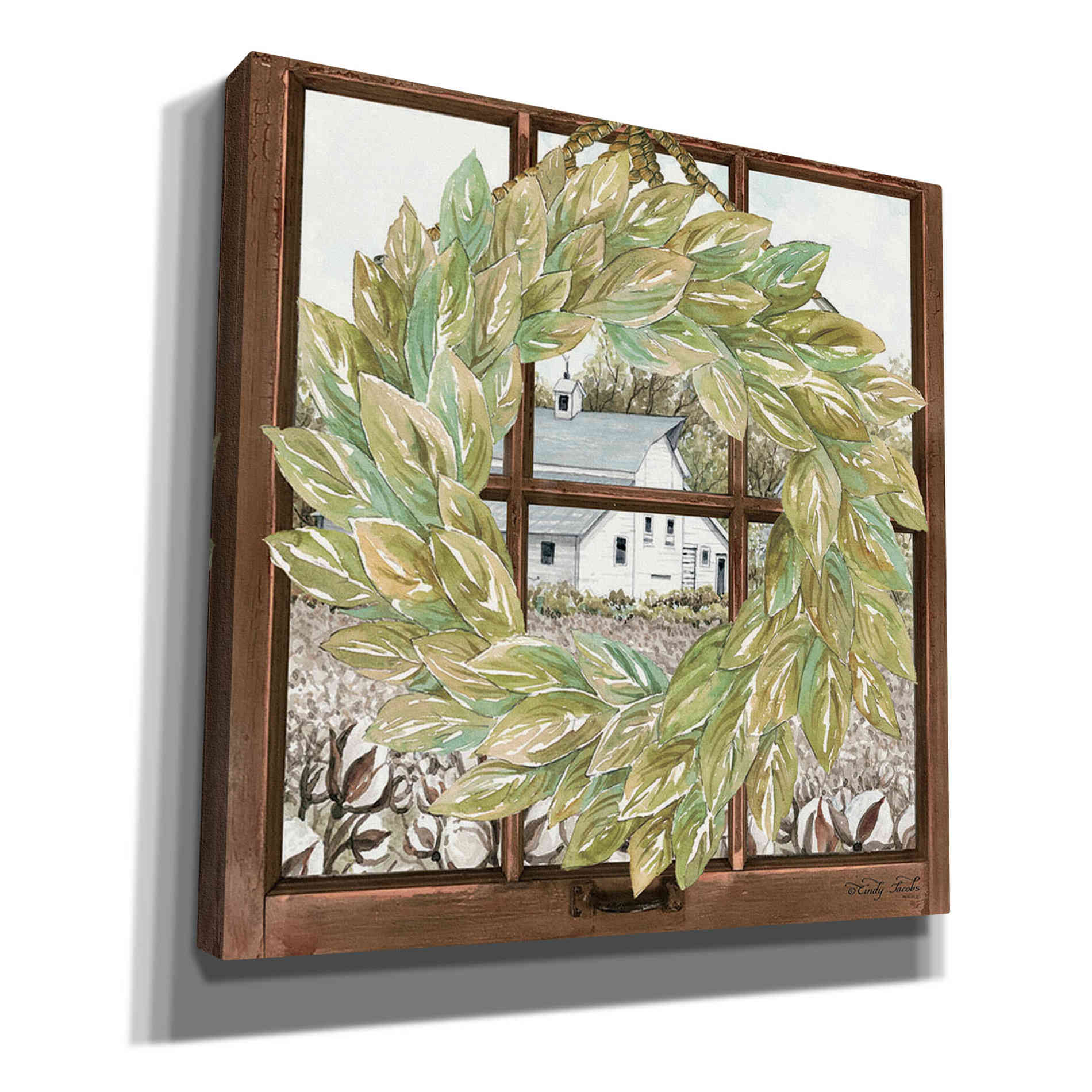 'Country Windowpane' by Cindy Jacobs, Canvas Wall Art