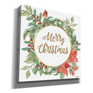'Merry Christmas Cardinal Wreath' by Cindy Jacobs, Canvas Wall Art