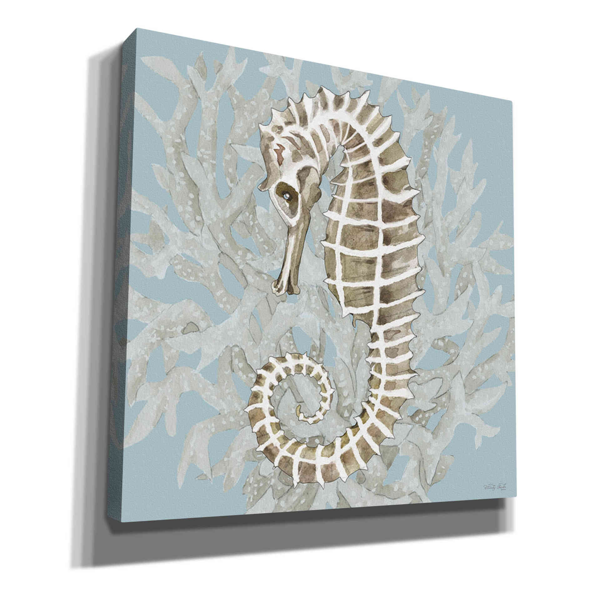 'Coral Seahorse II' by Cindy Jacobs, Canvas Wall Art