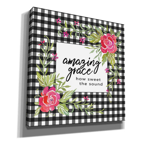 Image of 'Amazing Grace on Plaid' by Cindy Jacobs, Canvas Wall Art