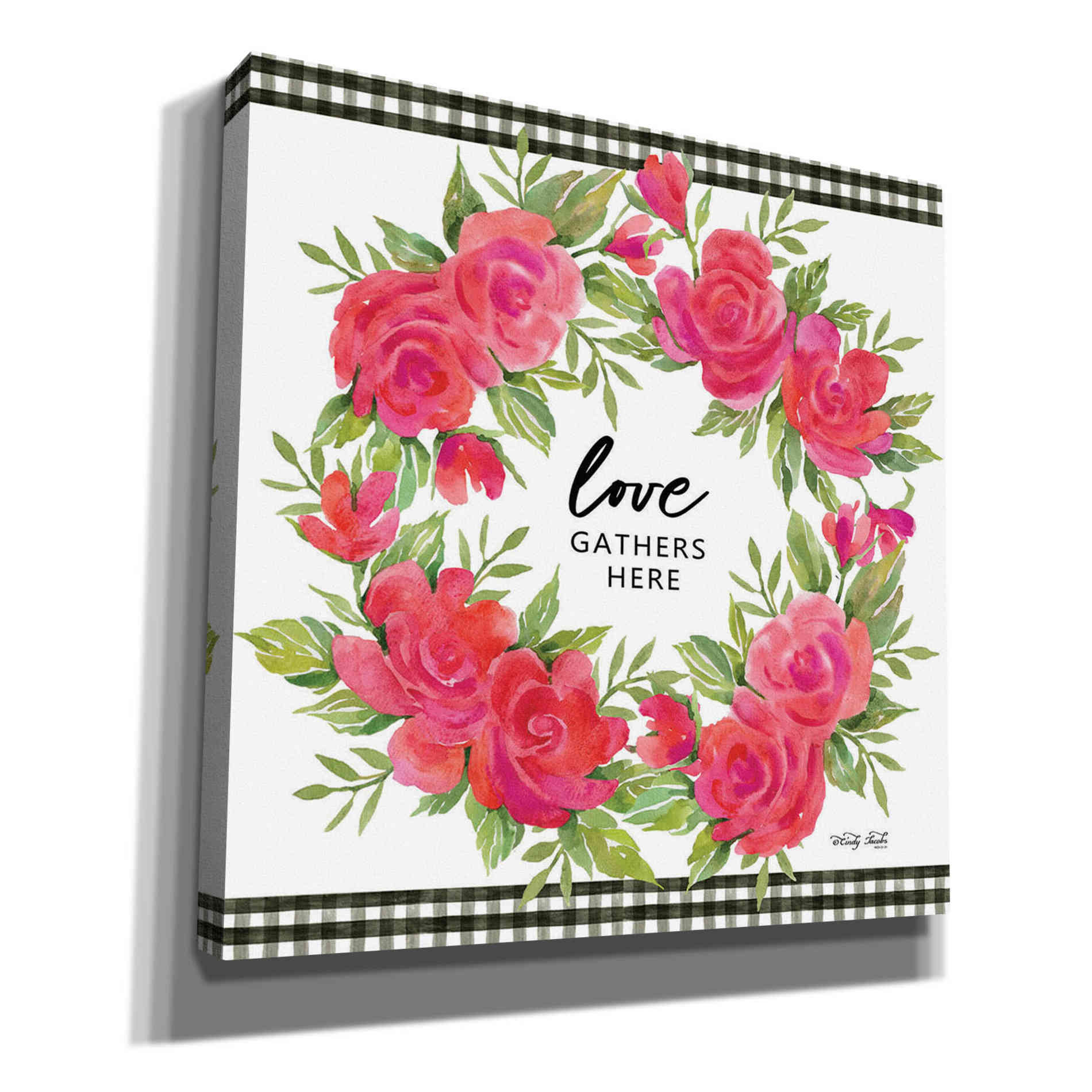 'Love Gathers Here Flower Crown' by Cindy Jacobs, Canvas Wall Art