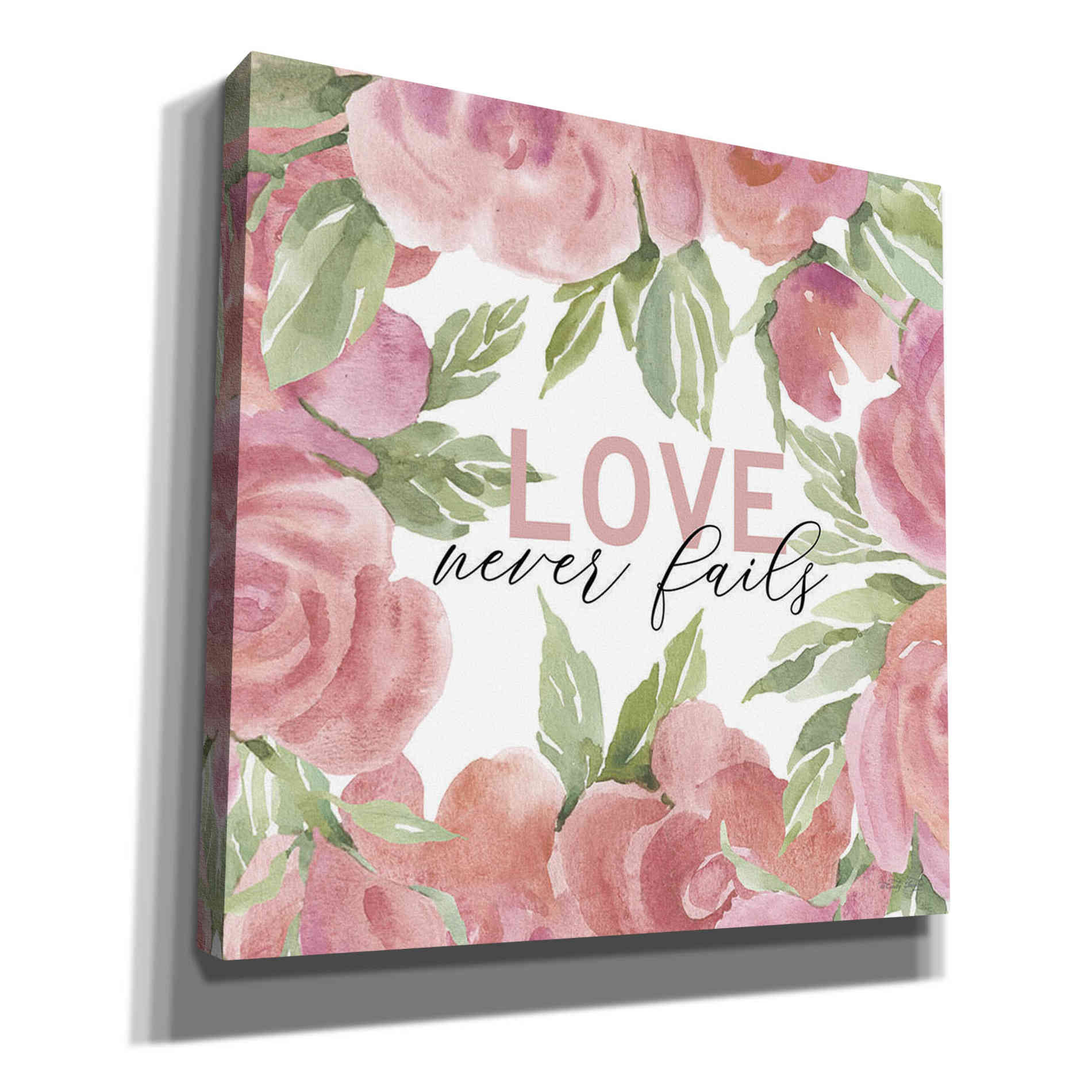 'Love Never Fails Roses' by Cindy Jacobs, Canvas Wall Art