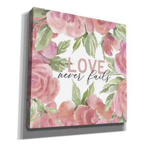 'Love Never Fails Roses' by Cindy Jacobs, Canvas Wall Art