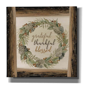 'Thankful Fall Wreath' by Cindy Jacobs, Canvas Wall Art