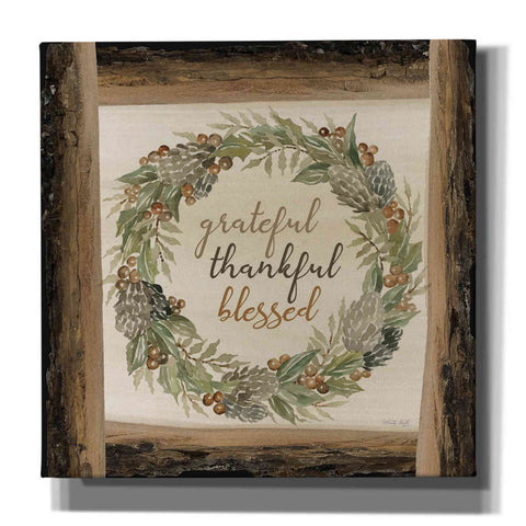 Image of 'Thankful Fall Wreath' by Cindy Jacobs, Canvas Wall Art