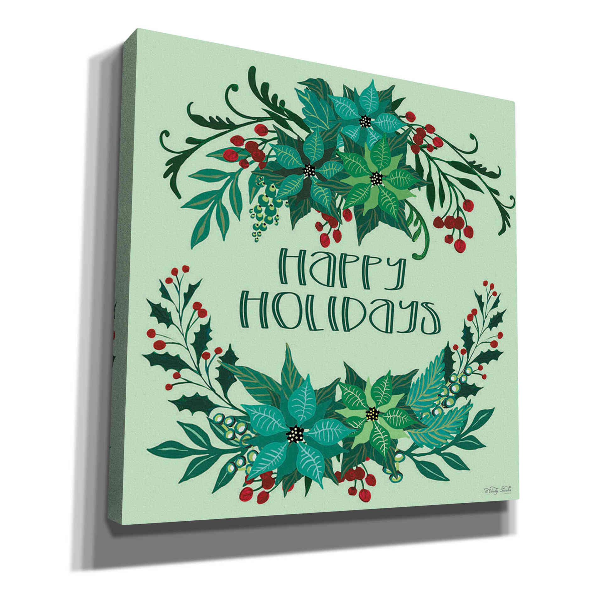 'Happy Holidays' by Cindy Jacobs, Canvas Wall Art