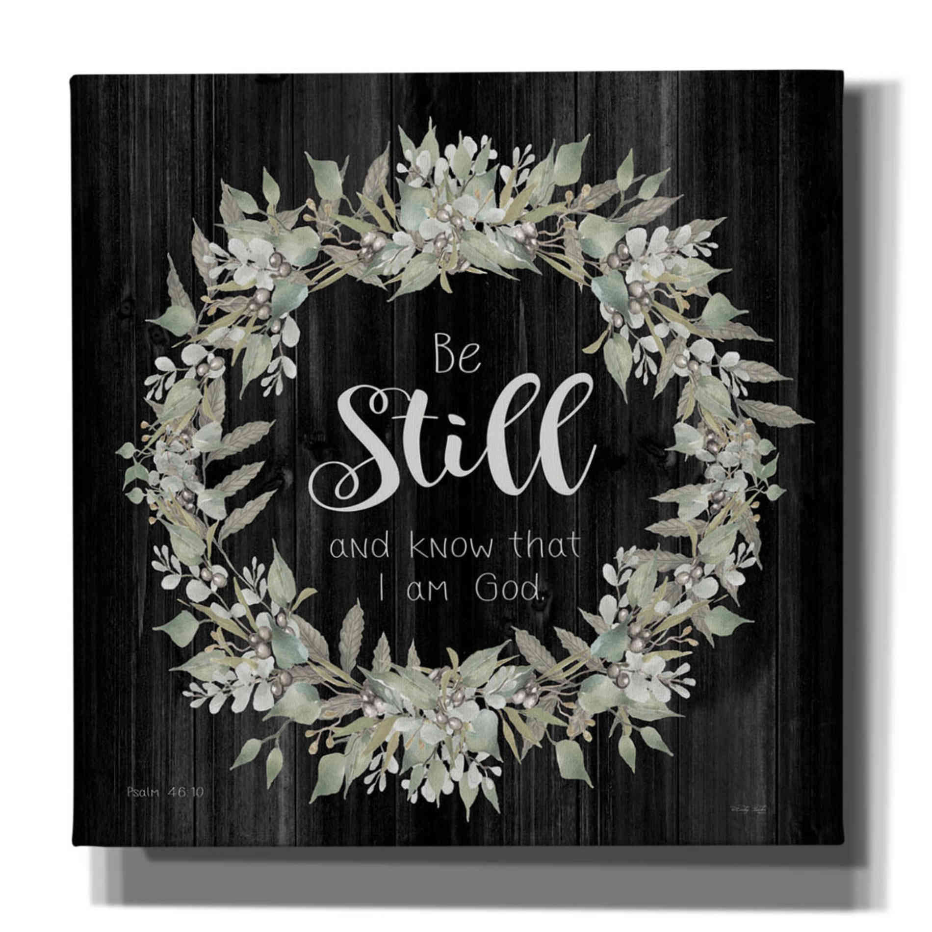 'Be Still and Know Wreath' by Cindy Jacobs, Canvas Wall Art