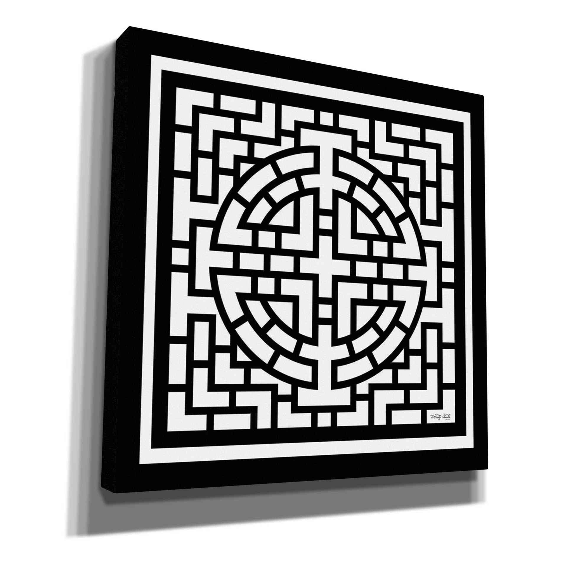 'Black & White Geo I' by Cindy Jacobs, Canvas Wall Art