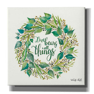 'Love Bears All Things Eucalyptus Wreath' by Cindy Jacobs, Canvas Wall Art