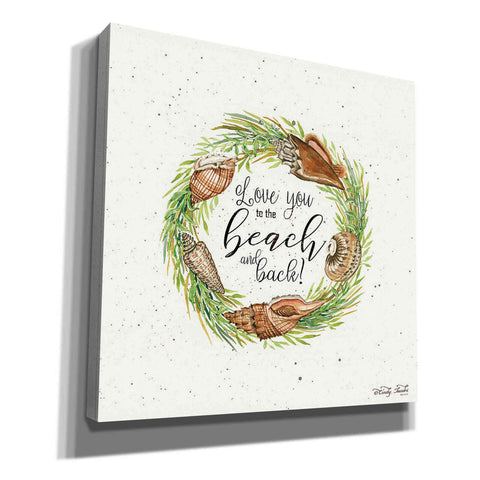 Image of 'Love You to the Beach Shell Wreath' by Cindy Jacobs, Canvas Wall Art