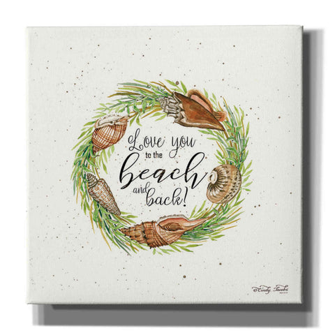 Image of 'Love You to the Beach Shell Wreath' by Cindy Jacobs, Canvas Wall Art