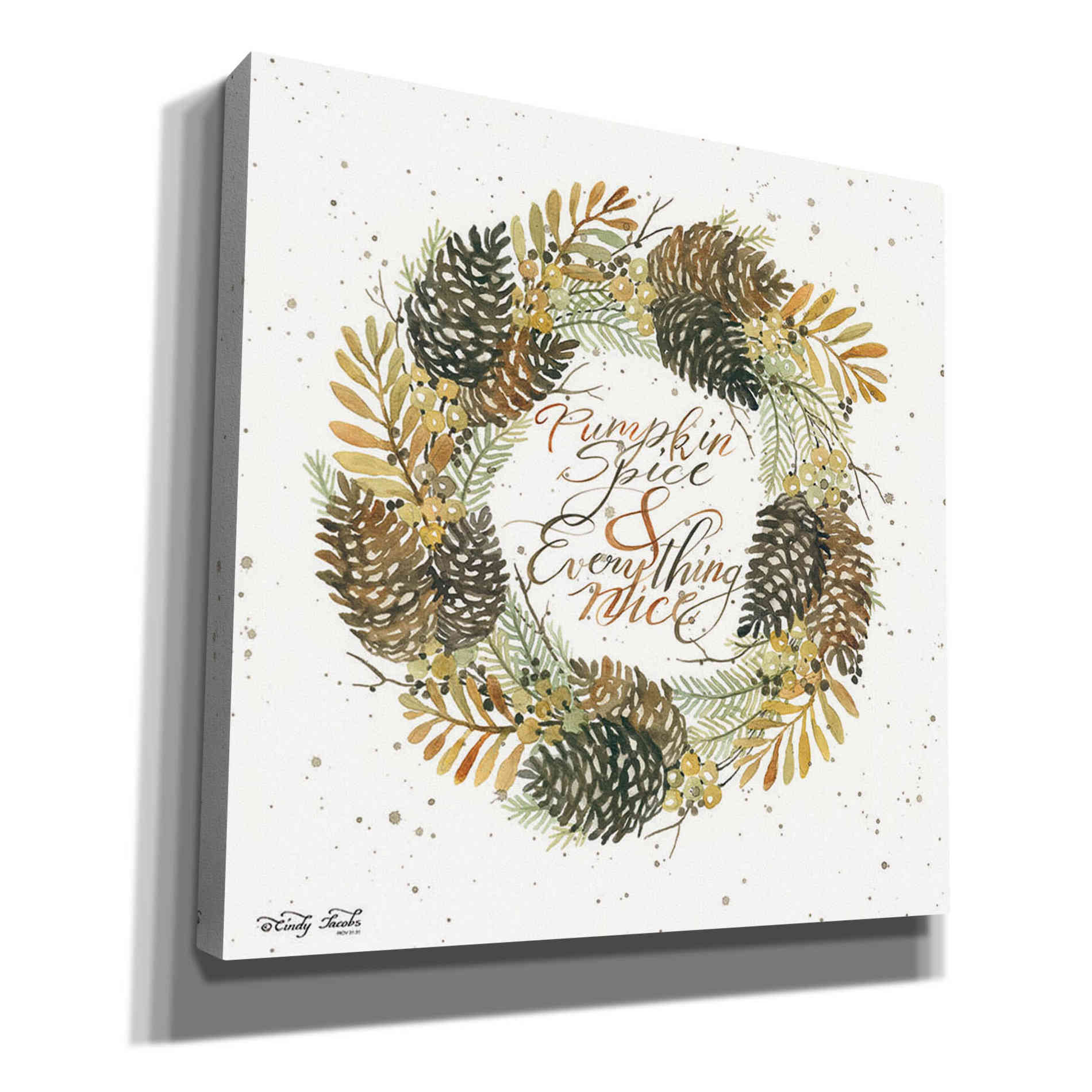 'Pumpkin Spice Wreath' by Cindy Jacobs, Canvas Wall Art