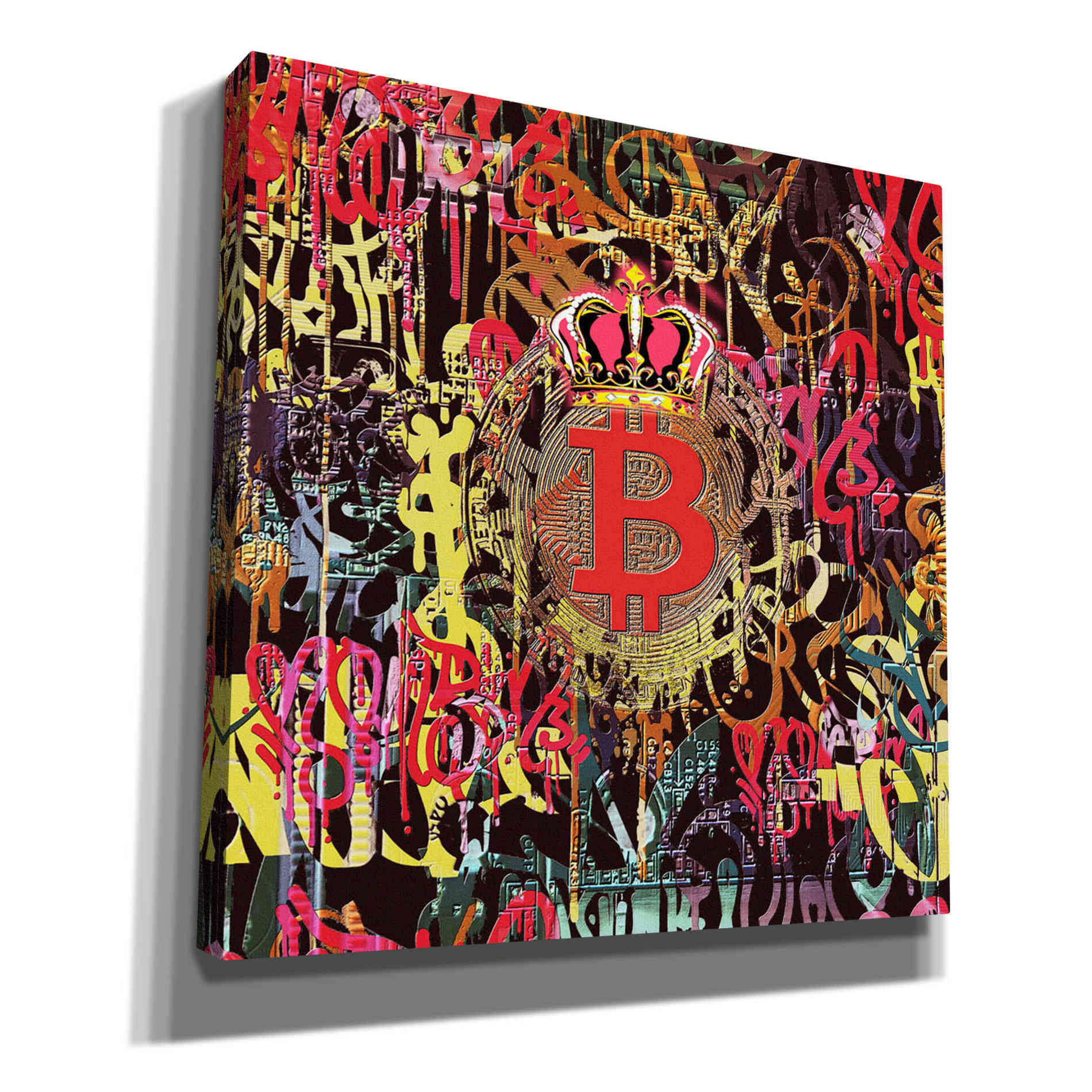 'Bitcoin Graffiti Art 6' by Irena Orlov, Canvas Wall Art
