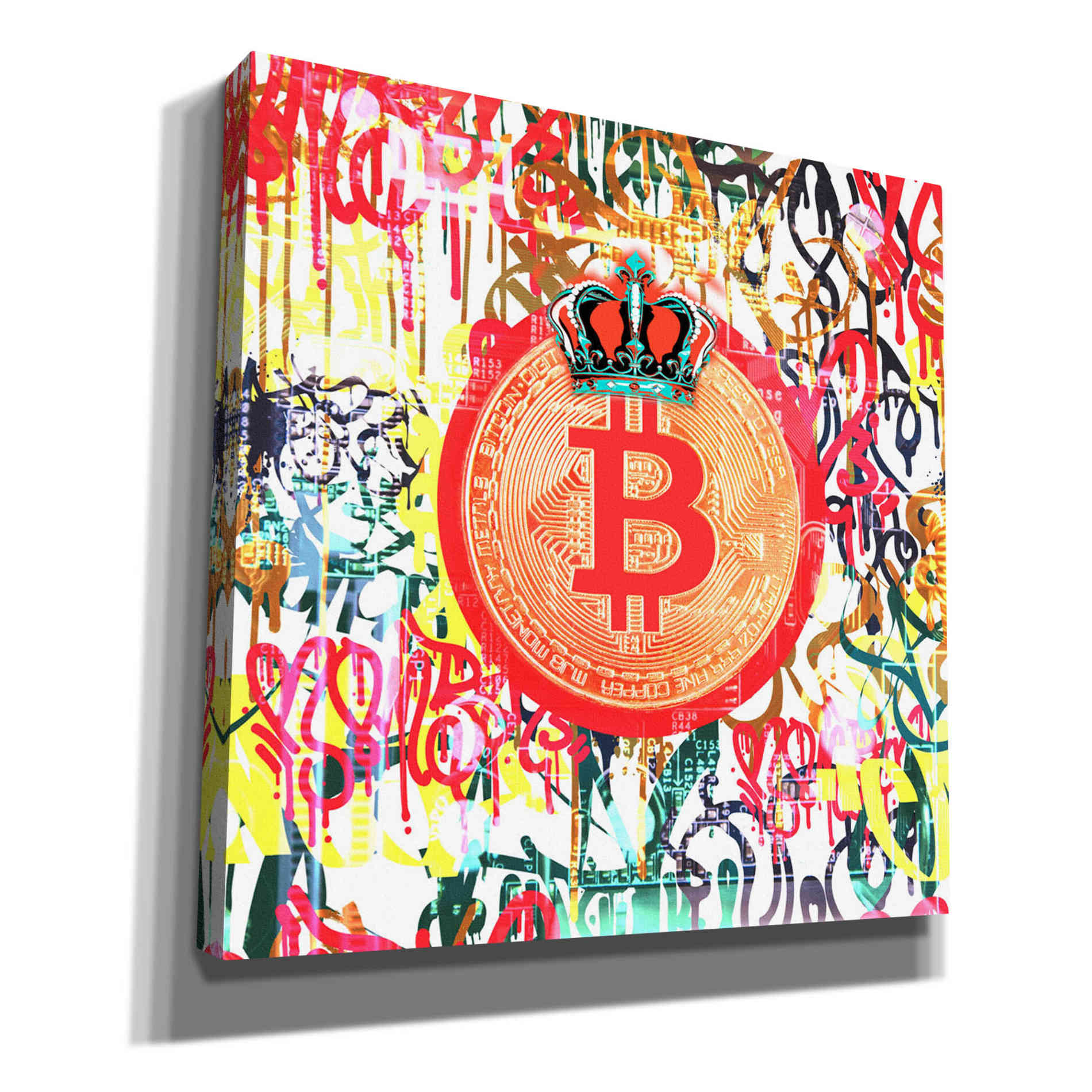 'Bitcoin Graffiti Art 5' by Irena Orlov, Canvas Wall Art