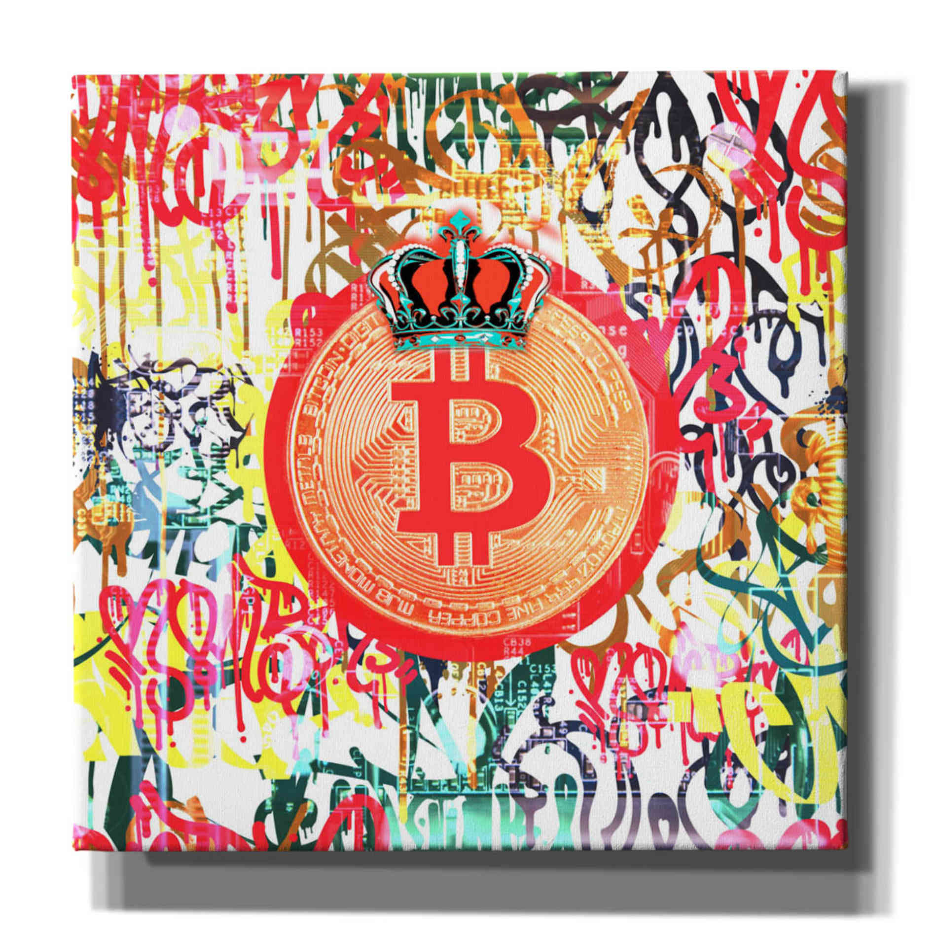 'Bitcoin Graffiti Art 5' by Irena Orlov, Canvas Wall Art
